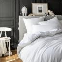 A demain - le linge français - Parure de lit fabriquée en france Mont-Blanc - Taie d&#039;oreille 50*75 - Housse de couette 240*220 - Parure de lit