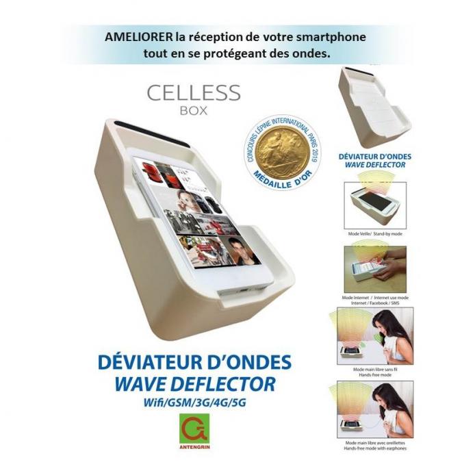 ANTENGRIN - Celless Box support anti-ondes pour smartphone - Support téléphone portable