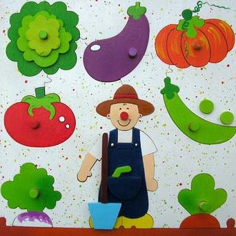 Atelier Terre Rouge - 2 ans à 3 ans  - Jardinier - 25 cm x 25 cm - puzzle éducatif