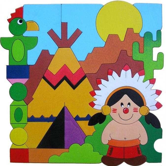 Atelier Terre Rouge - 3 à 4 ans - Indien Prix - 30 cm X 30 cm - puzzle éducatif