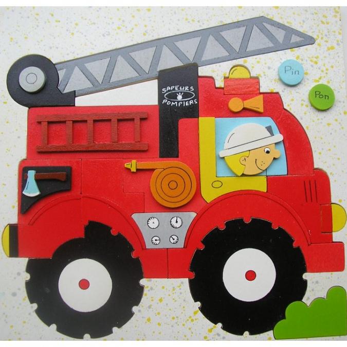 Atelier Terre Rouge - 3 ans  - Pompiers - 20 pièces - 25 cm x 25 cm - puzzle éducatif