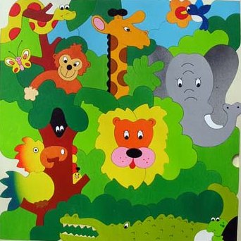 Atelier Terre Rouge - 4 à 6 ans - Jungle - 65 Pièces - 40 cm x 40 cm - puzzle éducatif