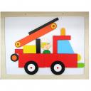 Atelier Terre Rouge - Age 4 / 5 ans - Vous pourrez réaliser tous ces modèles: Pelle mécanique, pompiers, tracteur, tacot, camion - Puzzle magnétique