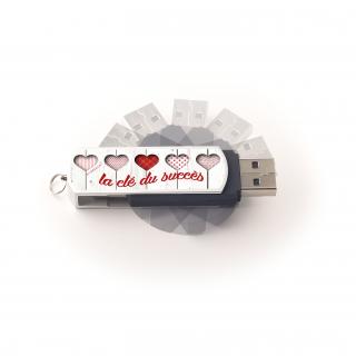 Atomania - Clé USB 8 Go, ATOMANIA, La clé du succès, en métal et plastique, couleur argent et noir, 55x 17 mm, Pivotante - clé usb