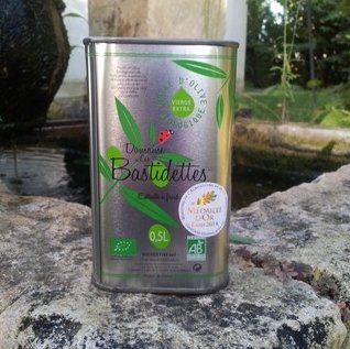 BASTIDETTES - Bidon Huile d&#039;Olive Bio Vierge extra extraite à froid - 500 ml - Huile d&#039;olive