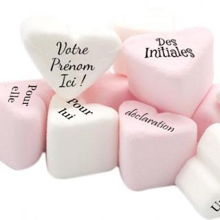 Sucette coeur rose et blanc pour la saint valentin, mariage, déclaration  d'amour