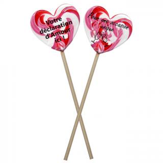 Les biscuits identitaires, impression friandises - Saint valentin, Mariage, amour, 2 Sucettes personnalisées selon vos désirs - Bonbons