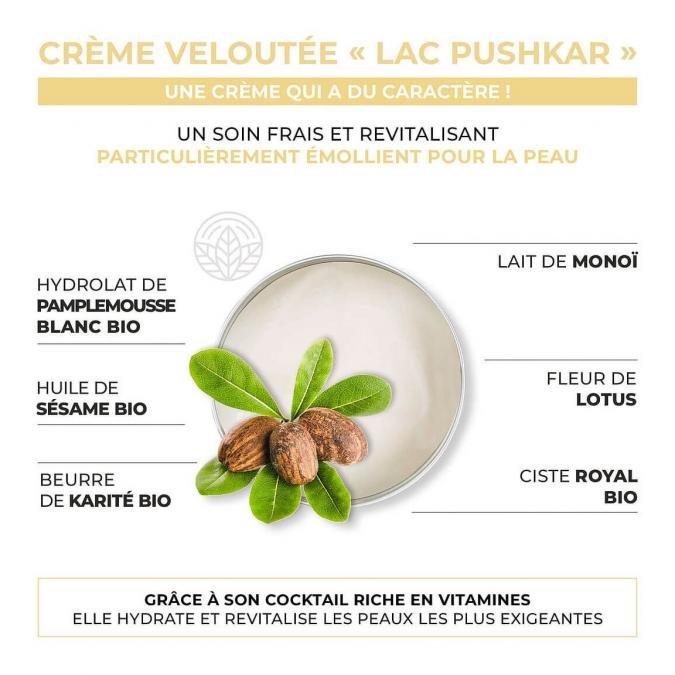 BOMOÏ - Crème Veloutée Visage &amp; Corps - Lac Pushkar - Baume visage et corps