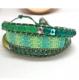 Breloques et cie - Bracelet wrap 3 tours vert - Bracelet - perles
