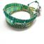 Breloques et cie - Bracelet wrap 3 tours vert - Bracelet - perles