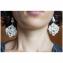 By Manet Bijoux - Boucles d&#039;oreilles en origami, papier plié blanc nacré et perle céramique. Bijoux très léger et original fait main - Boucles d&#039;oreille - 4668