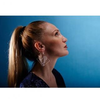 By Manet Bijoux - Boucles d&#039;oreilles, modèle Ombellifère rectangle, élégant, Chic, Bijoux Contemporain, Plexiglas transparent gravé à la main, très léger R1 - Boucles d&#039;oreille - Plexiglas