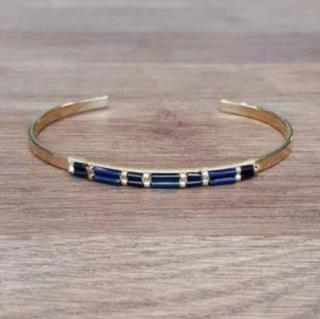 C'cédille - Bracelet Ana Bleu nuit - Bracelet - Plaqué Or gold filled