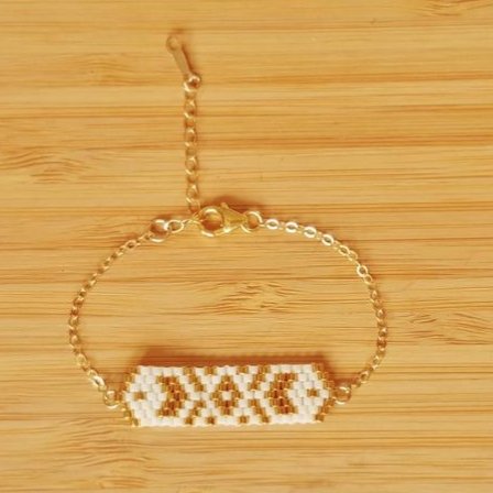 C'cédille - Bracelet Cheyenne Blanc - Bracelet - Plaqué Or gold filled