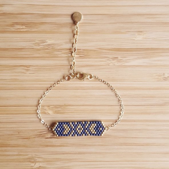 C'cédille - Bracelet Cheyenne Bleu nuit - Bracelet - Plaqué Or gold filled