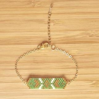 C'cédille - Bracelet Cheyenne Vert - Bracelet - Plaqué Or gold filled