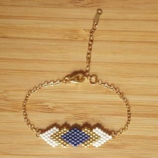 C'cédille - Bracelet Gaia Bleu Marine - Bracelet - Plaqué Or gold filled
