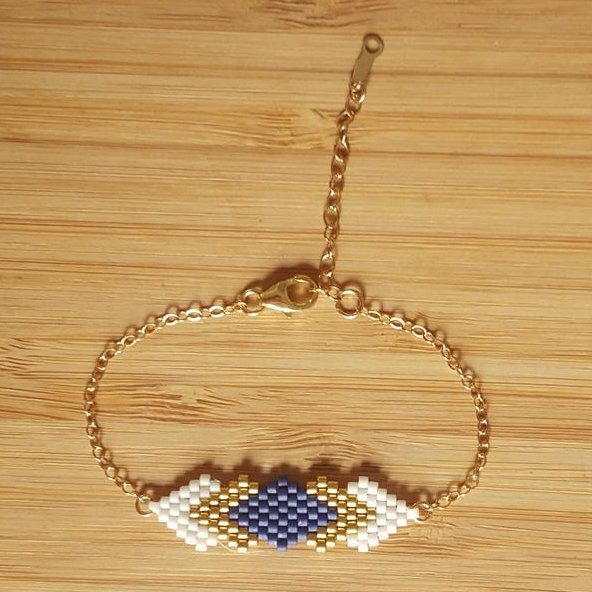 C'cédille - Bracelet Gaia Bleu Marine - Bracelet - Plaqué Or gold filled