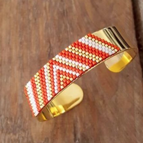 C'cédille - Bracelet Kaya Rouge safran - Bracelet - Plaqué Or gold filled