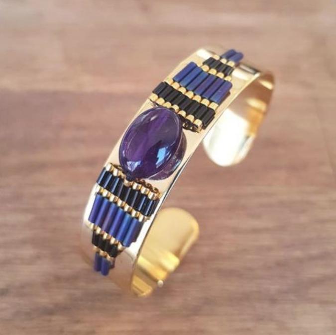 C'cédille - Bracelet Osiris Améthyste - Bracelet - Plaqué Or gold filled
