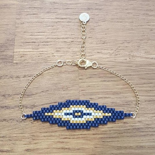 C'cédille - Bracelet Saona Bleu nuit - Bracelet - Plaqué Or gold filled