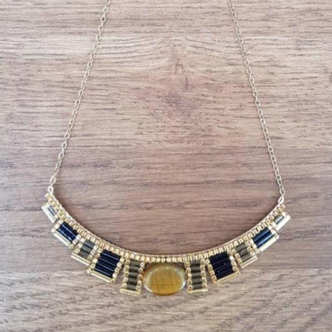 C'cédille - Collier Osiris Oeil de Tigre - Collier - Plaqué Or gold filled