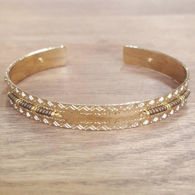 C'cédille - Jonc Icate Bronze - Bracelet - Plaqué Or gold filled