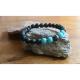 Chakrazen66 - Howlite, pierre de lave et obsidienne flocon de neige sur fil élastique - Bracelet - Perles brodées