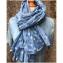 Chantalsoie  Teinturière au bleu de Pastel du Tarn - Chèche coton au motif floral teinté au bleu de pastel et à l’indigo de persicaire - Accessoire de mode femme