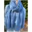 Chantalsoie  Teinturière au bleu de Pastel du Tarn - NOUVEAUTE Etole frangée laine-modal au bleu de pastel et de persicaire - Etole femme, homme