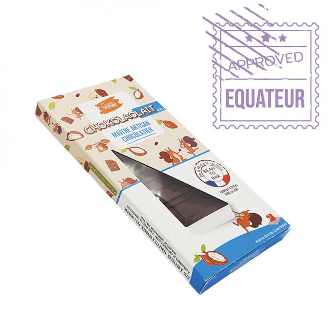 Charles Chocolartisan - Tablette de chocolat au lait Bean to Bar origine Equateur 47% - café et tablette de chocolat