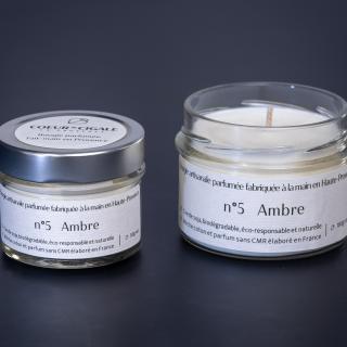 COEUR DE CIGALE - Bougie parfumée naturelle végétale artisanale 180g - Bougie - Ambre