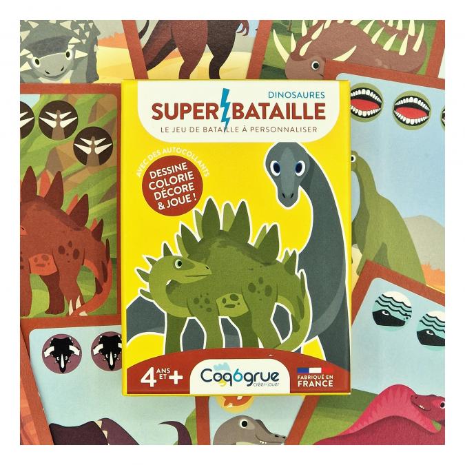 Coq6grue - SUPER BATAILLE Jeu de Bataille à créer Dinosaures - Jeu de cartes