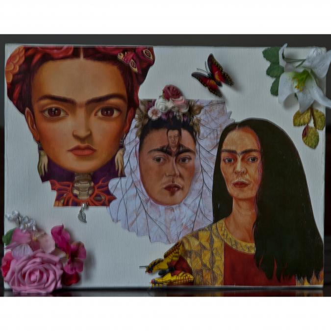 Couronne2fleurs - Cadre Frida Kahlo - Cadre et tableau végétal
