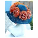 Couronne2fleurs - Chapeau de soleil floral - Chapeaux - Bleu