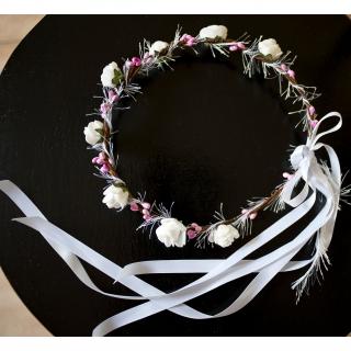 Couronne2fleurs - Couronne de fleurs cheveux blanche - couronne de fleurs
