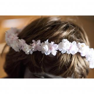 Couronne2fleurs - Couronne de fleurs cheveux Shabby chic - couronne de fleurs