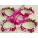 Couronne2fleurs - Lot de 4 bracelets rose fuschia - bracelet floral