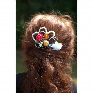 Couronne2fleurs - Pince à cheveux florale coiffure mariage couronne de fleurs - pince à cheveux