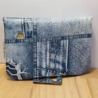 Créa'Récup Design - Porte-monnaie patchwork jeans - Porte-monnaie - Bleu