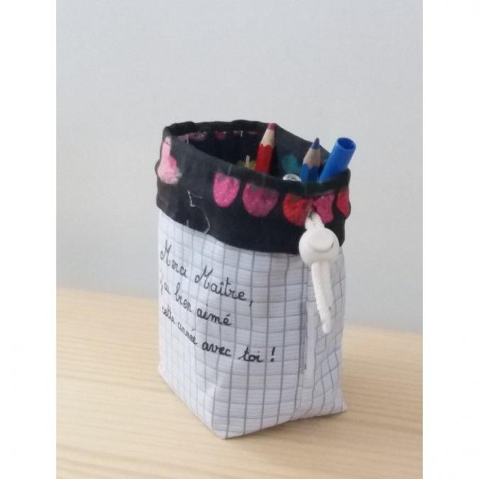Créa'Récup Design - Pot à crayon tissus - Pot à crayon