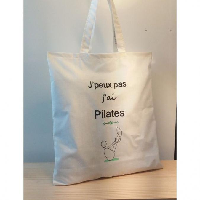 Créa'Récup Design - Tote bag &quot;J&#039;peux pas, j&#039;ai Pilates&quot; - Tote bag