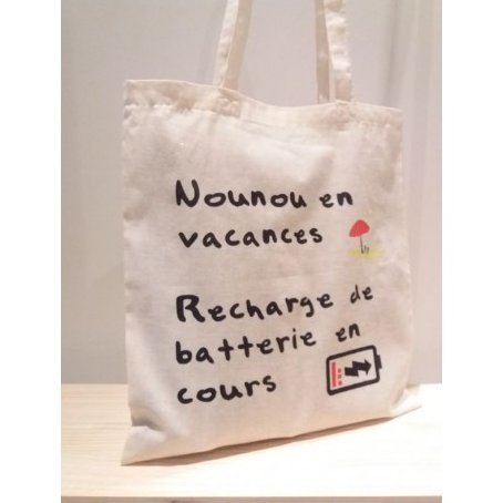 Créa'Récup Design - Tote-bag : Nounou en vacances - Tote bag