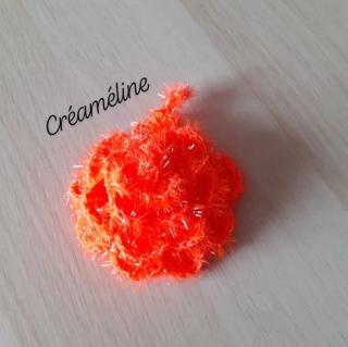 Créaméline - Fleur pour la vaisselle (TAWASHI) - orange fluo - Tawashi