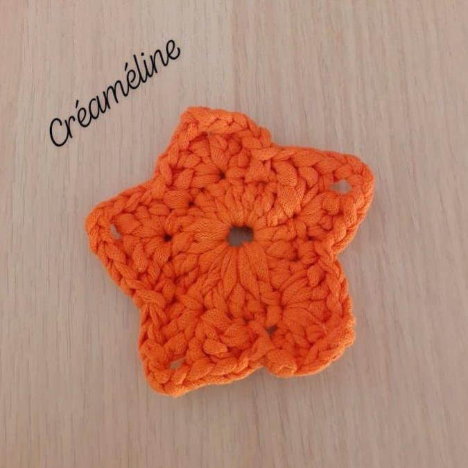 Créaméline - Tawashi orange - étoile - Tawashi