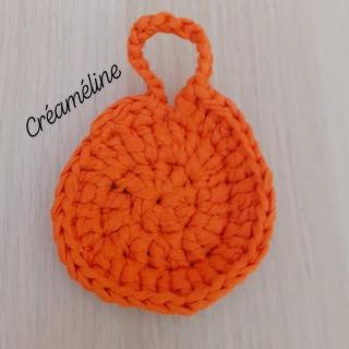 Créaméline - Tawashi orange - rond - Tawashi