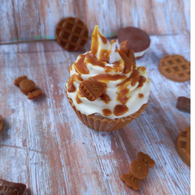 Créat'iv Owl Candle - Bougie cupcake  caramel beurre salé - Bougie artisanale