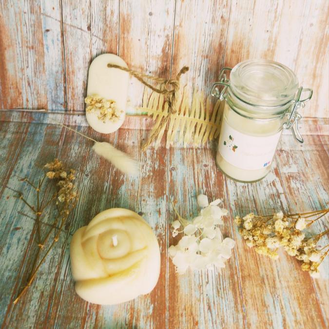 Créat'iv Owl Candle - Coffret  fête des mères parfum fleur de coton - Bougie artisanale