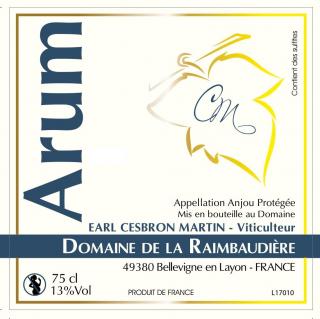 Domaine de la Raimbaudière - Arum - Chenin sec - 2022 - Bouteille - 0.75L