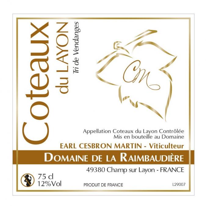 Domaine de la Raimbaudière - Coteaux du Layon - Tri de vendanges - - 2022 - Bouteille - 0.75L